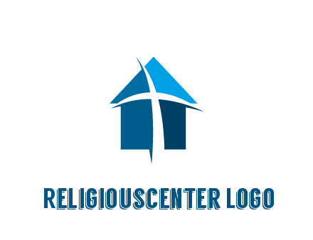 abstract swoosh cross in home