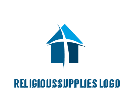 abstract swoosh cross in home