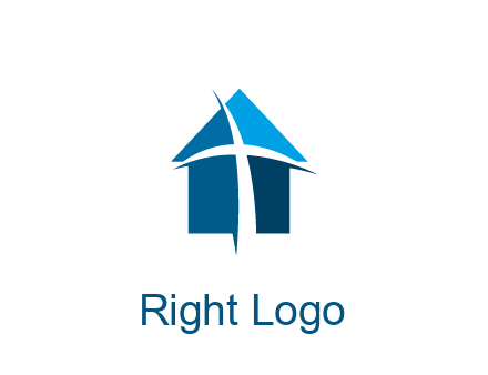 abstract swoosh cross in home