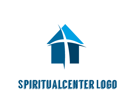 abstract swoosh cross in home