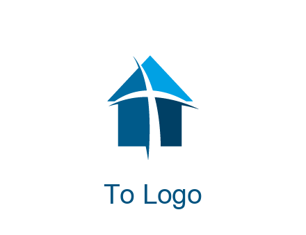 abstract swoosh cross in home