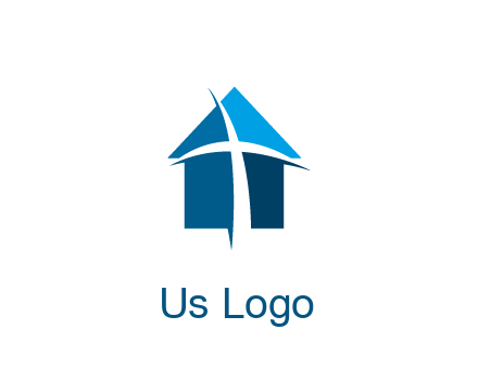 abstract swoosh cross in home