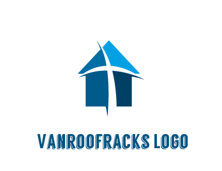 abstract swoosh cross in home