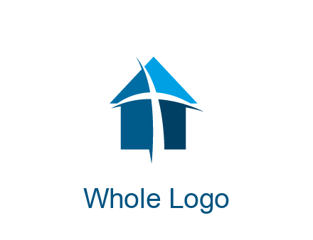 abstract swoosh cross in home