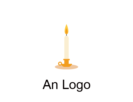flame on candle in holder
