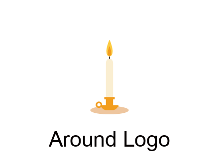 flame on candle in holder