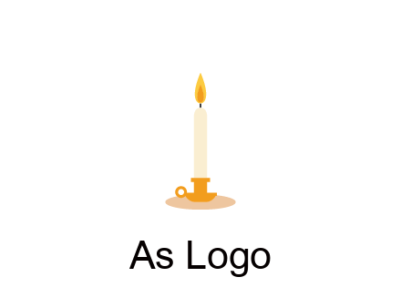 flame on candle in holder