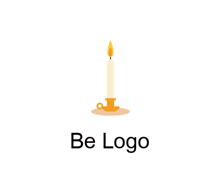 flame on candle in holder