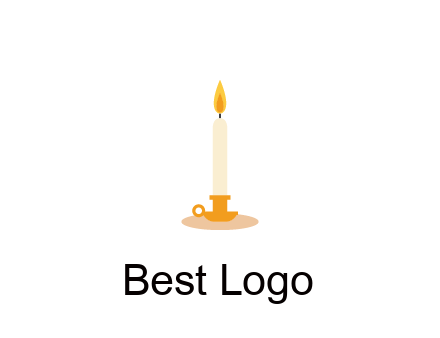 flame on candle in holder