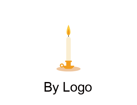 flame on candle in holder