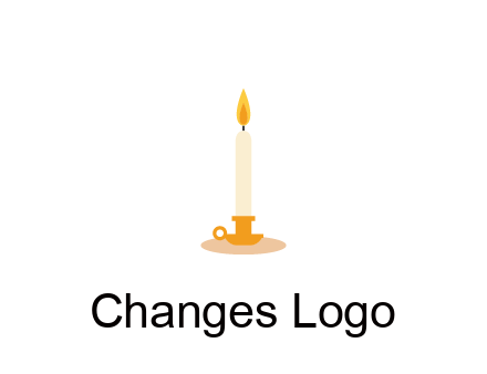 flame on candle in holder