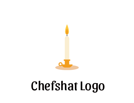 flame on candle in holder