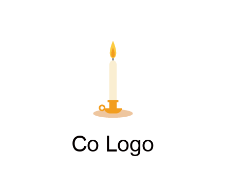 flame on candle in holder