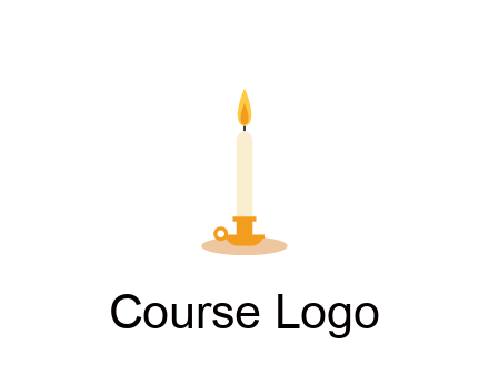 flame on candle in holder