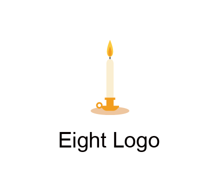 flame on candle in holder