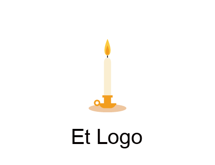 flame on candle in holder