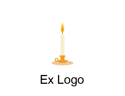 flame on candle in holder