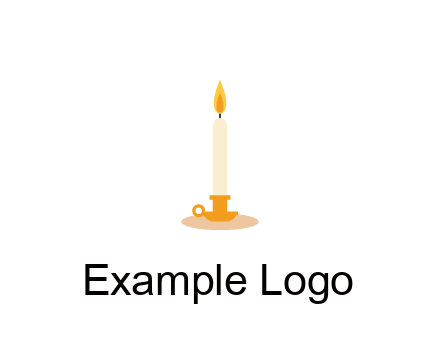 flame on candle in holder
