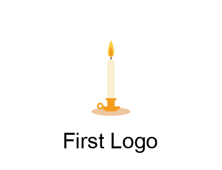 flame on candle in holder