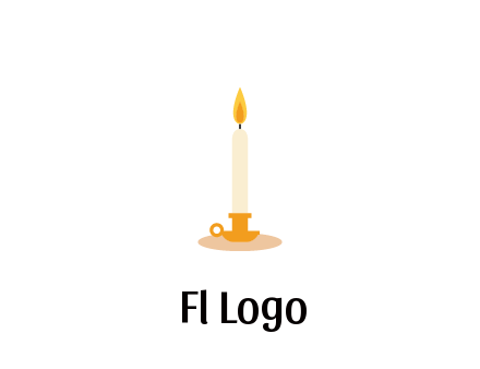 flame on candle in holder