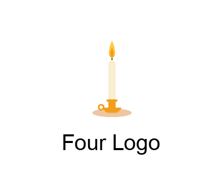 flame on candle in holder