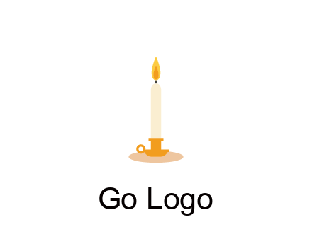 flame on candle in holder