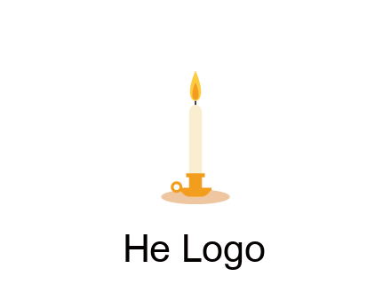 flame on candle in holder