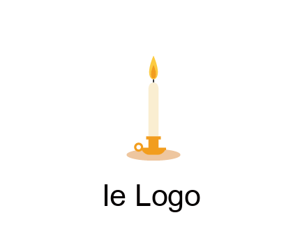 flame on candle in holder