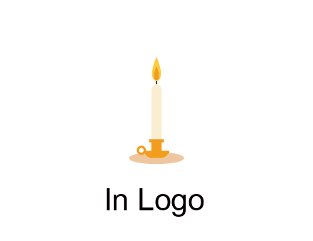 flame on candle in holder