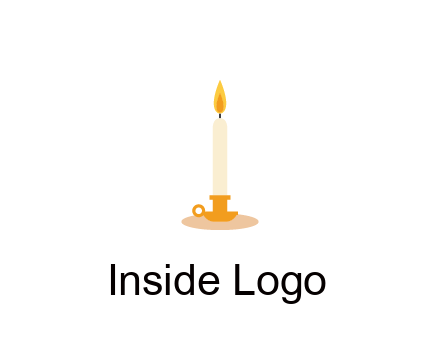 flame on candle in holder