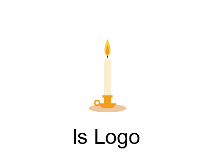 flame on candle in holder