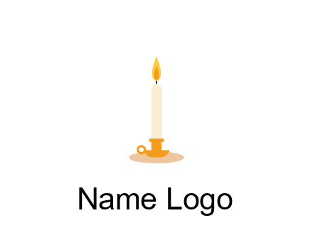 flame on candle in holder