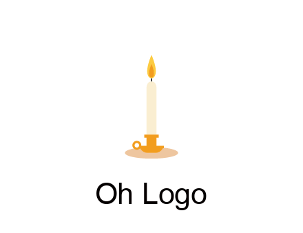 flame on candle in holder