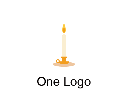 flame on candle in holder