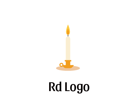 flame on candle in holder
