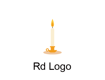 flame on candle in holder
