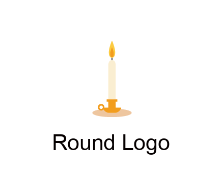 flame on candle in holder
