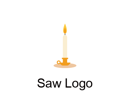 flame on candle in holder