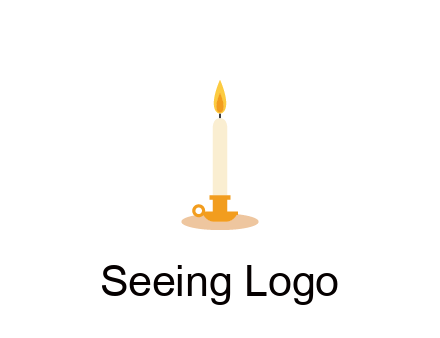 flame on candle in holder