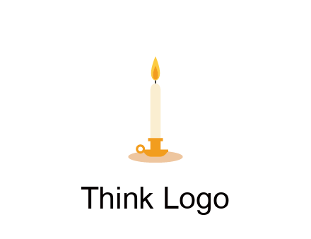 flame on candle in holder