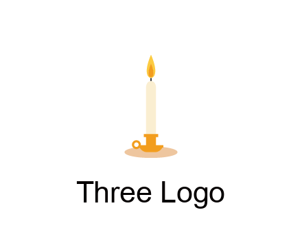 flame on candle in holder