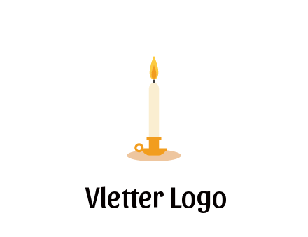 flame on candle in holder