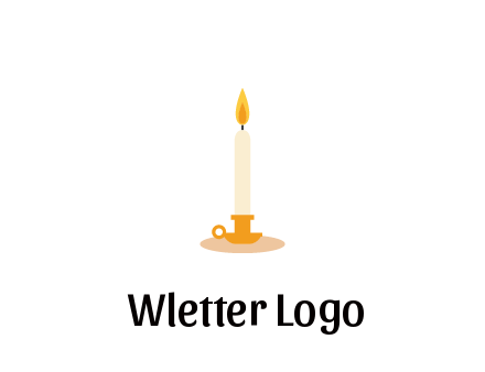 flame on candle in holder