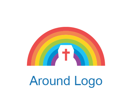cross in negative spacing cross in rainbow