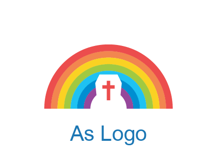 cross in negative spacing cross in rainbow