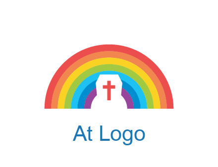 cross in negative spacing cross in rainbow