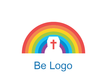 cross in negative spacing cross in rainbow
