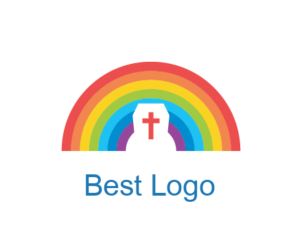cross in negative spacing cross in rainbow