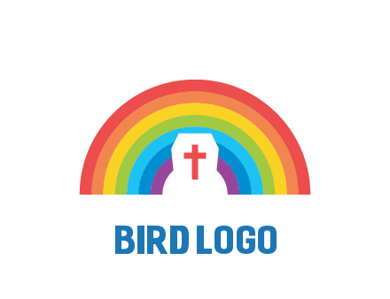 cross in negative spacing cross in rainbow