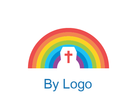 cross in negative spacing cross in rainbow
